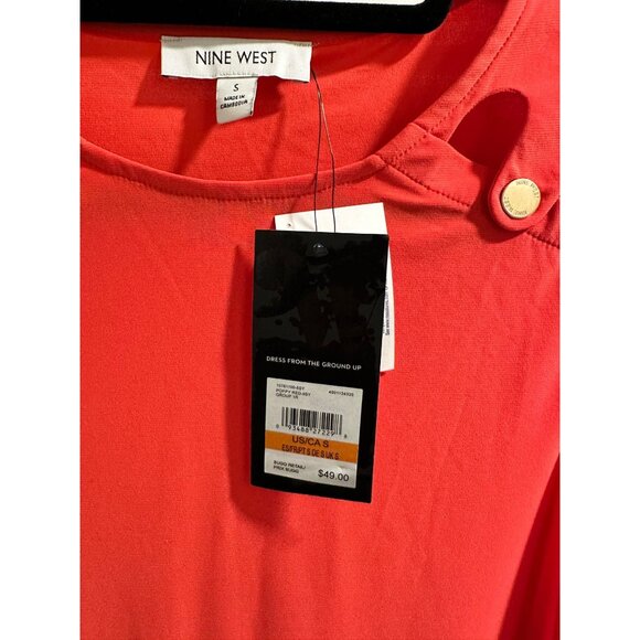 👗 2/$30 👗  New Nine West Womens Sleeveless Red Top With Button Details Size S - Picture 4 of 6